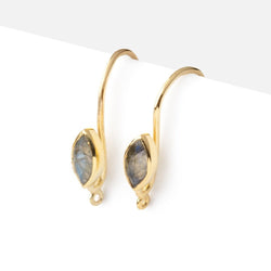 19mm Labradorite Marquise Ear Wire Set of 2 pieces (ONLINE ORDER ONLY)