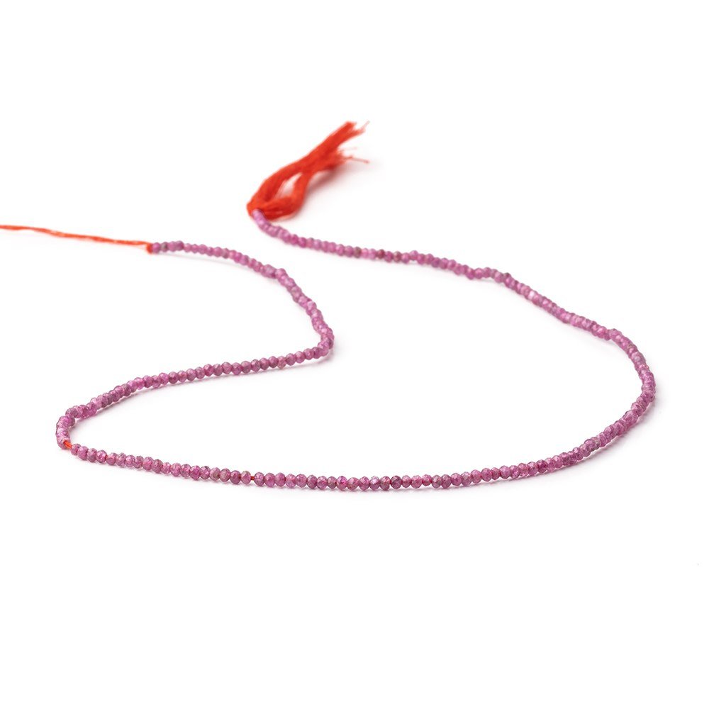 1.9mm Ruby Micro Faceted Rondelle Beads 13 inch 232 pieces (ONLINE ORDER ONLY)