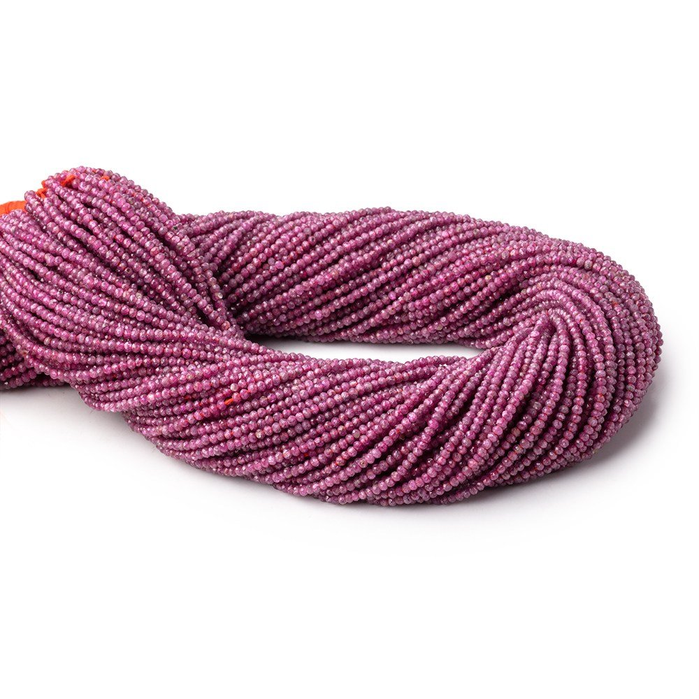 1.9mm Ruby Micro Faceted Rondelle Beads 13 inch 232 pieces (ONLINE ORDER ONLY)