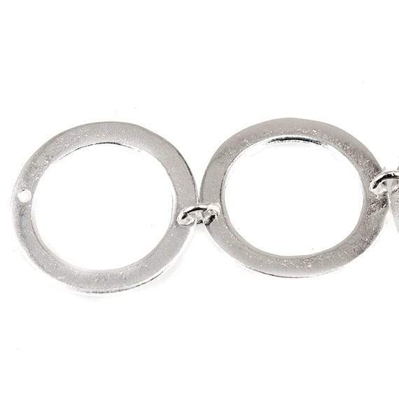 19mm Sterling Silver plated Copper Hammered Circle Bead 3 pieces*DISCONTINUED* (ONLINE ORDER ONLY)