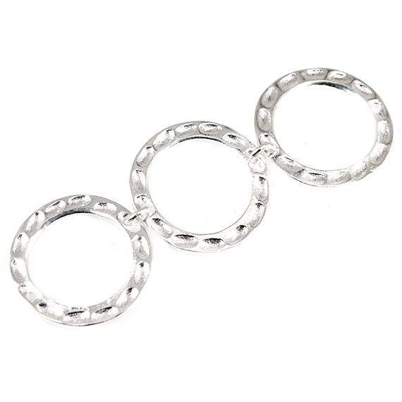 19mm Sterling Silver plated Copper Hammered Circle Bead 3 pieces*DISCONTINUED* (ONLINE ORDER ONLY)