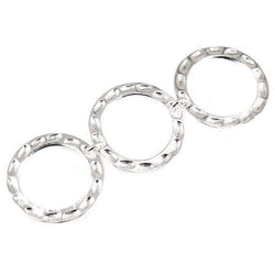19mm Sterling Silver plated Copper Hammered Circle Bead 3 pieces*DISCONTINUED* (ONLINE ORDER ONLY)