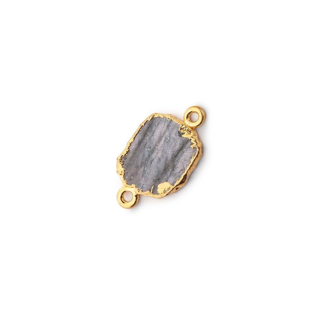19x10mm Gold Leafed Hypersthene Slice Connector 1 piece (ONLINE ORDER ONLY)