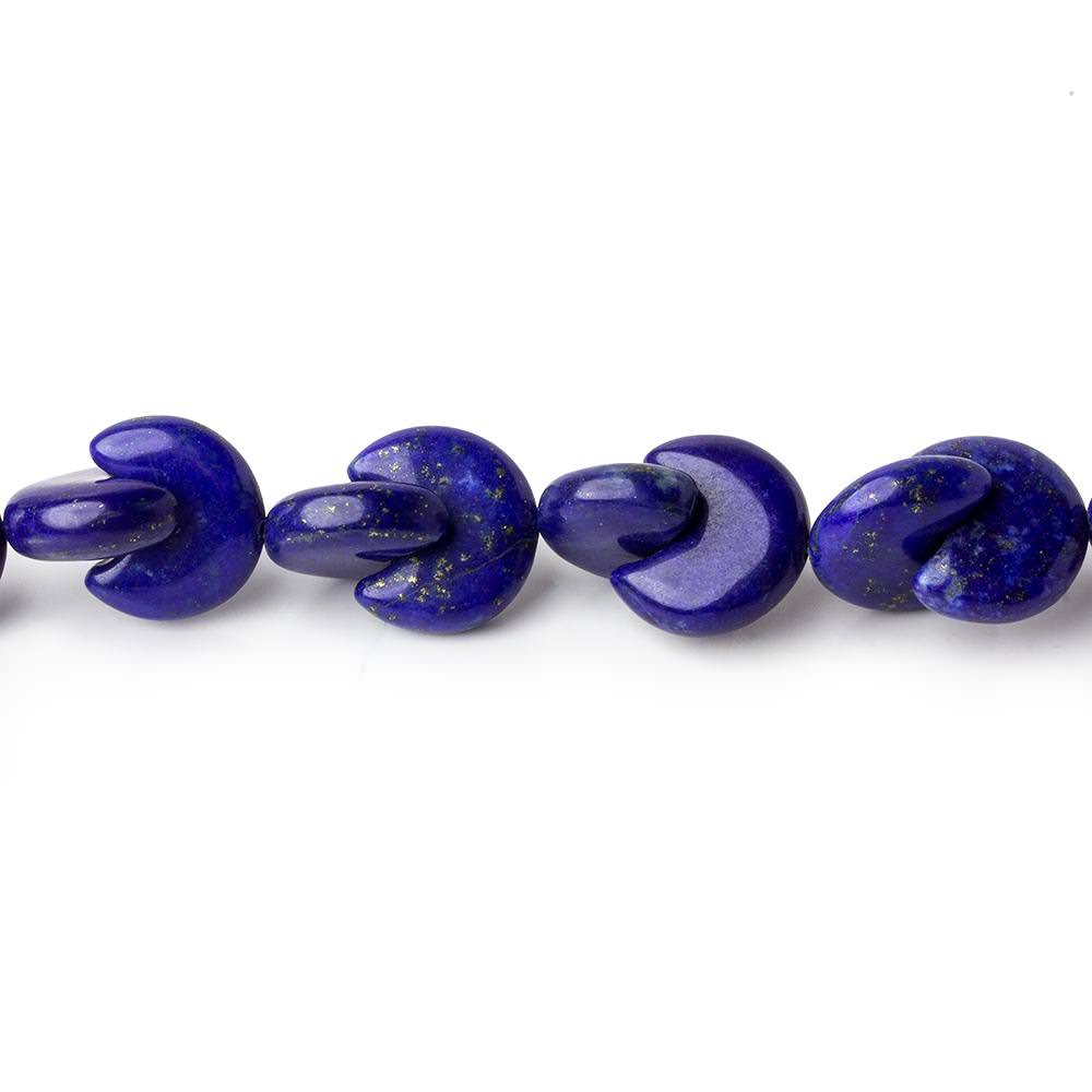19x10mm Lapis Lazuli interlocking center drilled half moon beads 7.5 inch 26 pieces AAA (ONLINE ORDER ONLY)