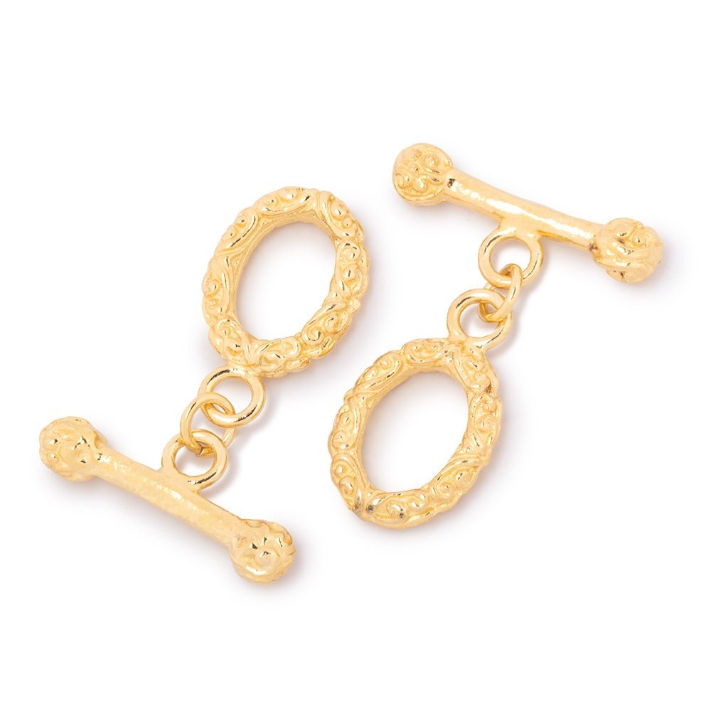 19x11mm Vermeil Toggle Bali Design 1 piece (ONLINE ORDER ONLY)
