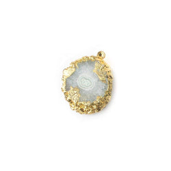 19x17mm 22kt Gold leafed Solar Quartz Pendant Bead 1 piece (ONLINE ORDER ONLY)