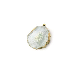 19x17mm 22kt Gold leafed Solar Quartz Pendant Bead 1 piece (ONLINE ORDER ONLY)