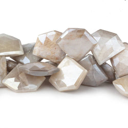 19x23-22x26mm Mystic Off White Moonstone Faceted Pentagonals 8 inch 32 beads (ONLINE ORDER ONLY)