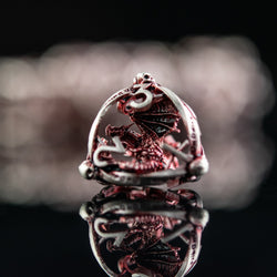 Draco Immortui Hollow Metal Dice Set - Red and Silver (ONLINE ORDER ONLY)