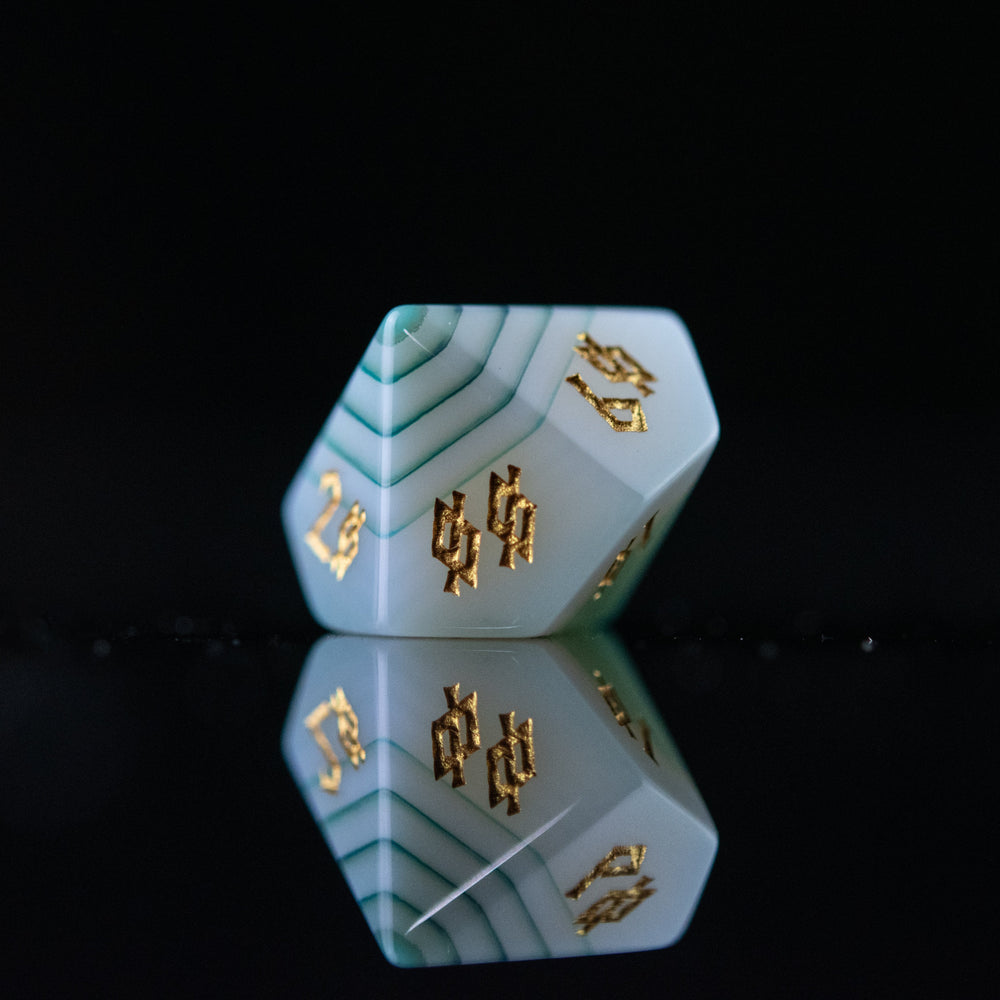 Green Agate Stone Dice Set (ONLINE ORDER ONLY)