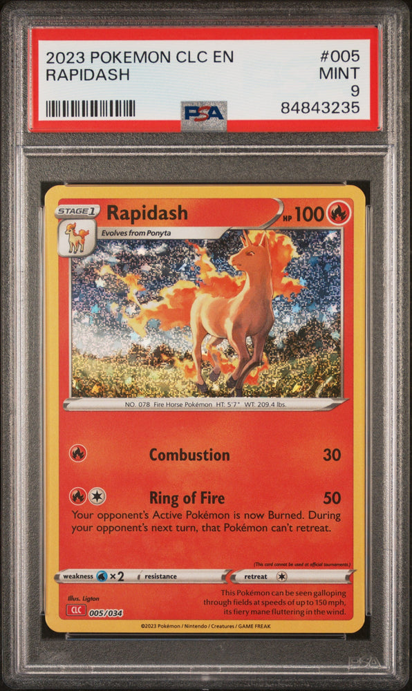 2023 POKEMON CHARIZARD & HO-OH ex DECK RAPIDASH #5 PSA 9 (Online Order Only)