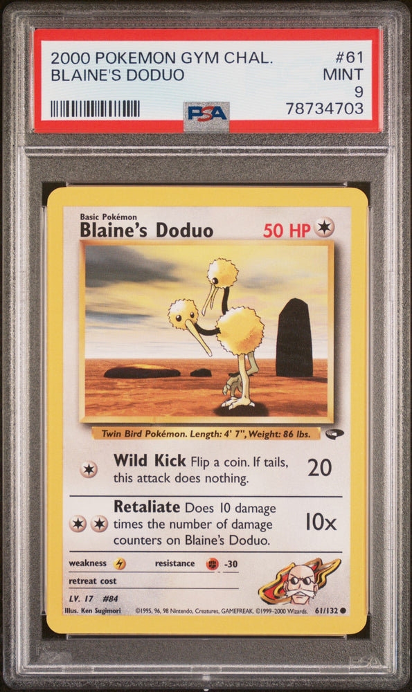 2000 POKEMON GYM CHALLENGE BLAINE'S DODUO #61 PSA 9 (Online Order Only)