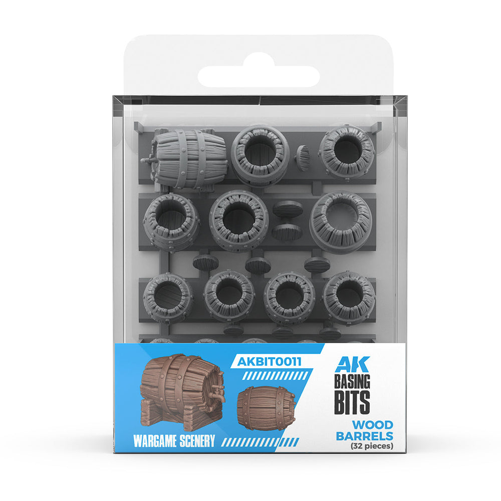 AK Interactive Basing Bits: Wood Barrels (32 Pieces) (ONLINE ORDER ONLY)