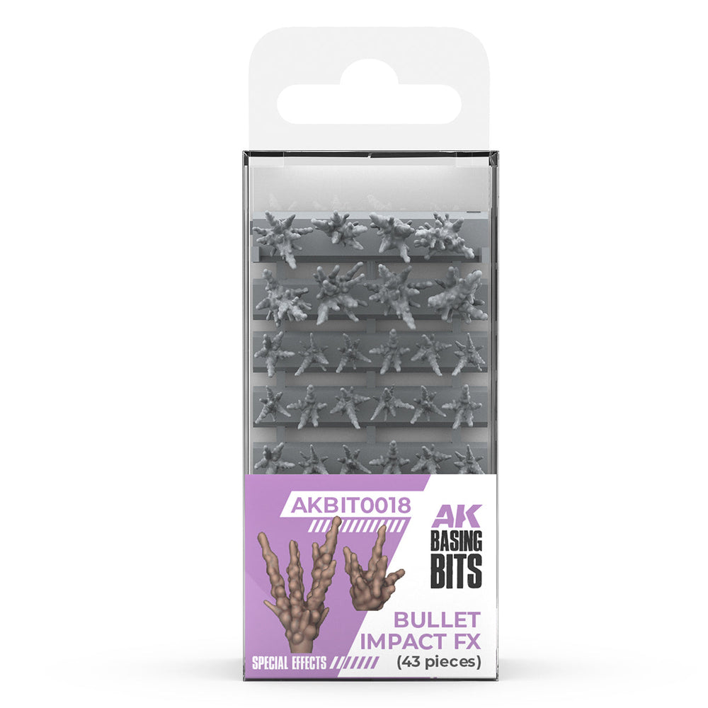 AK Interactive Basing Bits: Bullet Impact FX (43 Pieces) (ONLINE ORDER ONLY)