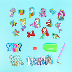 Adorable Keychains Diamond Art Kit – Mermaid (Set of 15) (ONLINE ORDER ONLY)