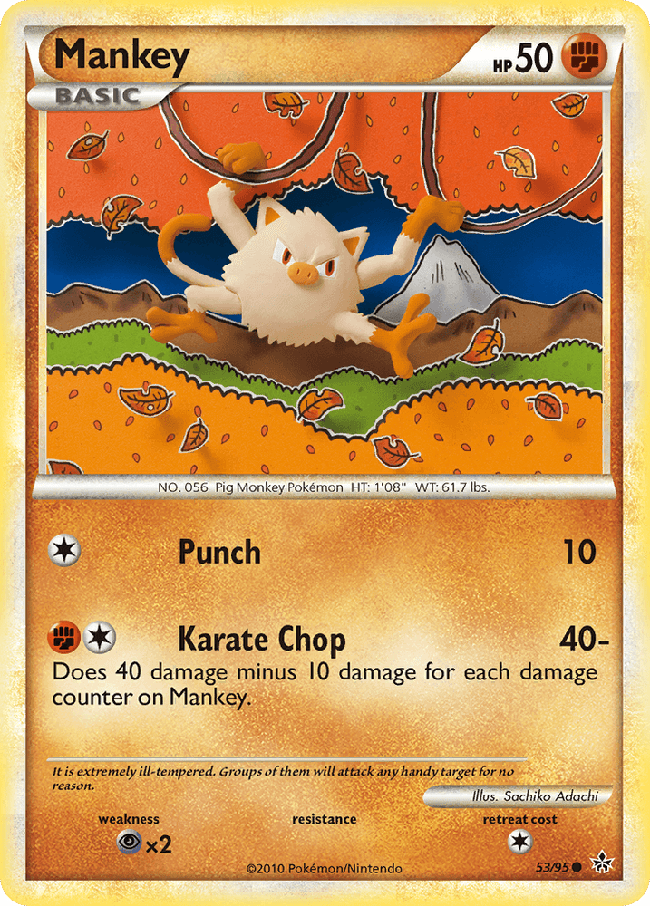Mankey (53/95) [HeartGold & SoulSilver: Unleashed] (Online Only)