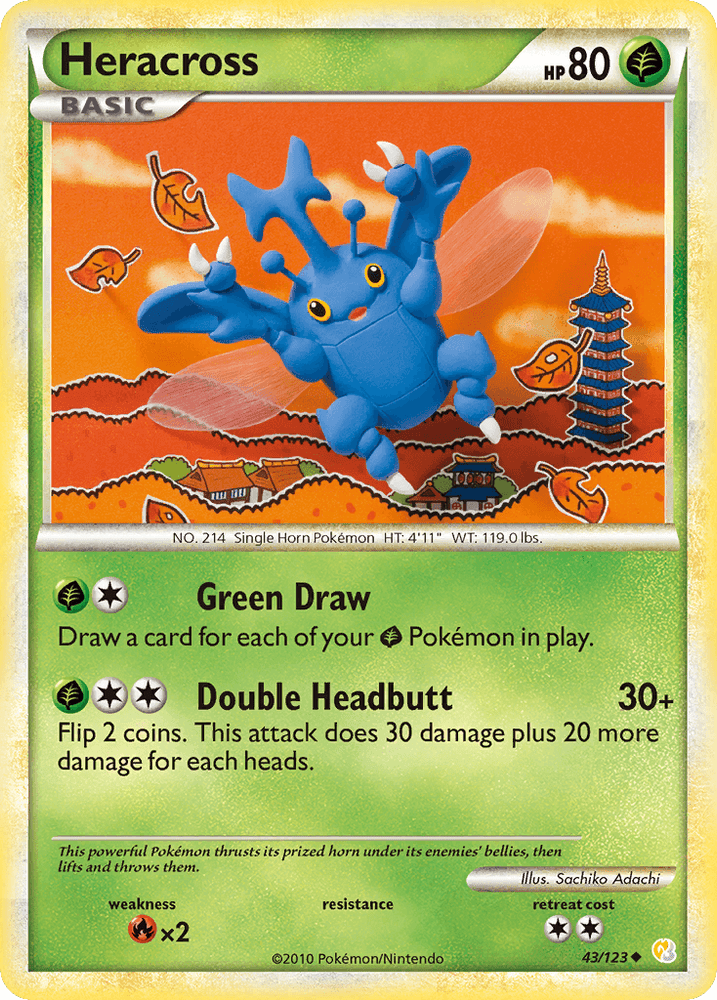 Heracross (43/123) [HeartGold & SoulSilver: Base Set] (Online Only)