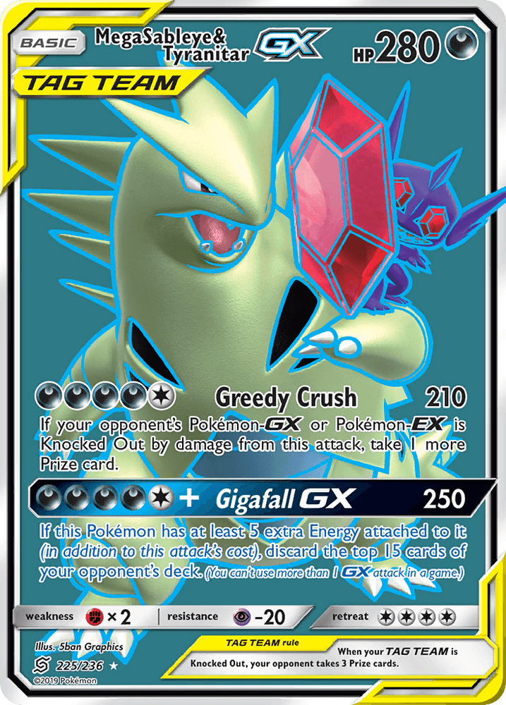 Mega Sableye & Tyranitar GX (225/236) [Sun & Moon: Unified Minds] (Online Only)