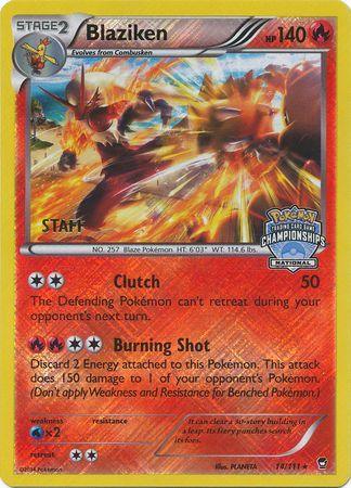 Blaziken (14/111) (Staff National Championship Promo) [XY: Furious Fists] (Online Only)