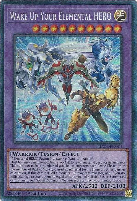 Wake Up Your Elemental HERO [MAZE-EN014] Collector's Rare (ONLINE ORDER ONLY)