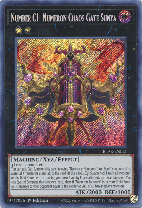 Number C1: Numeron Chaos Gate Sunya [BLAR-EN021] Secret Rare (ONLINE ORDER ONLY)