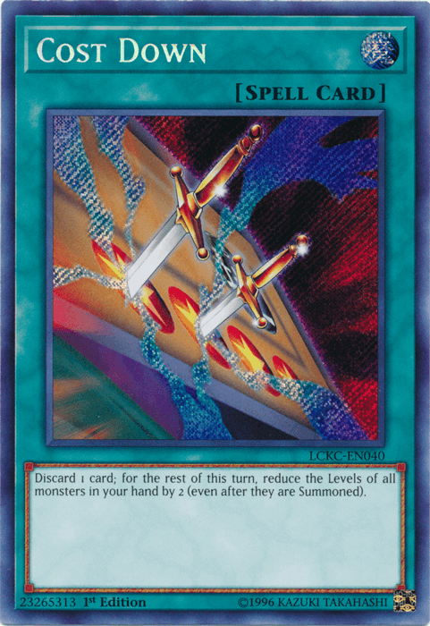 Cost Down [LCKC-EN040] Secret Rare (ONLINE ORDER ONLY)