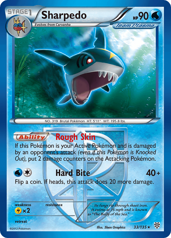 Sharpedo (33/135) [Black & White: Plasma Storm] (Online Only)