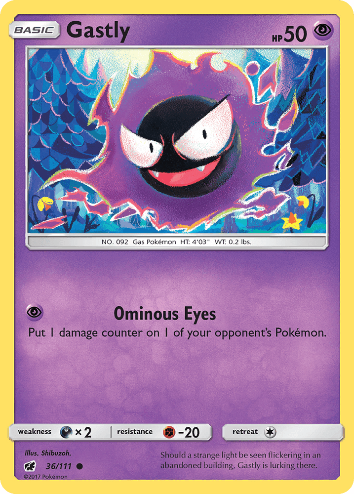 Gastly (36/111) [Sun & Moon: Crimson Invasion] (Online Only)