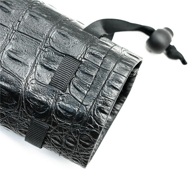 Leather Dice Bag with Skull sporting d20 Tattoo (Online Only)