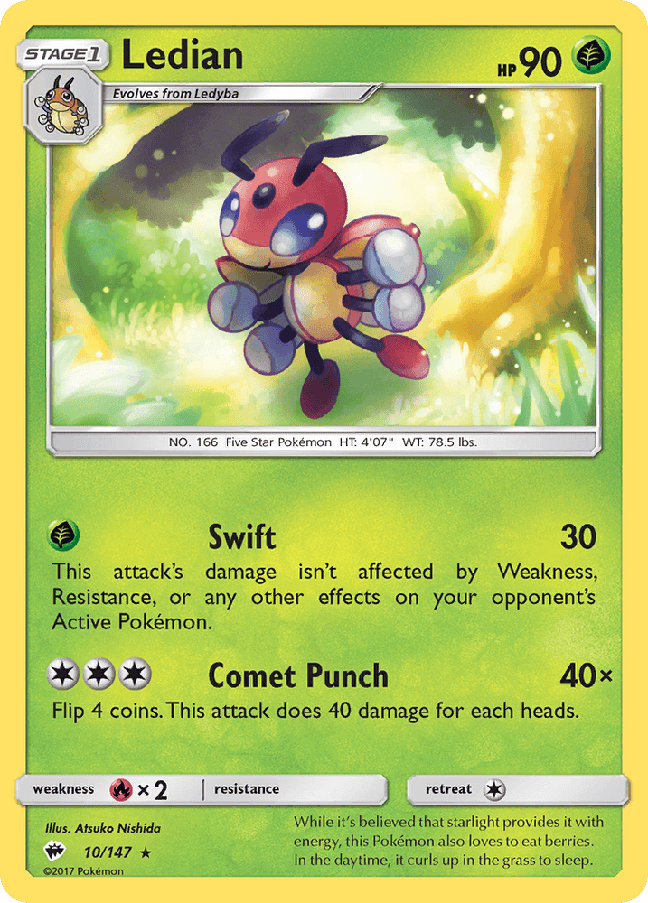 Ledian (10/147) [Sun & Moon: Burning Shadows] (Online Only)