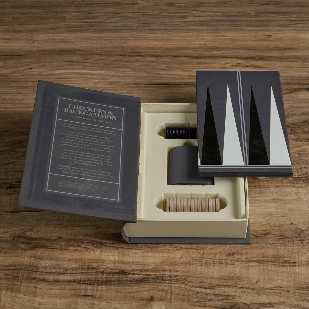 Checkers & Backgammon - Vintage Bookshelf Edition (ONLINE ORDER ONLY)