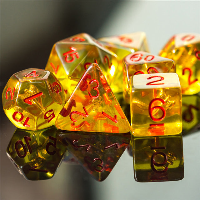 Barbarian (Axe) Yellow Dice w/ Golden Axe 7-Dice Set Rpg (Online Only)