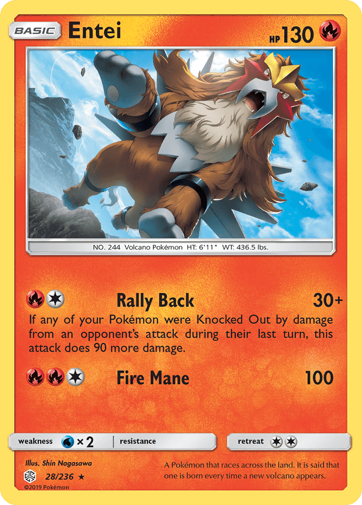 Entei (28/236) [Sun & Moon: Cosmic Eclipse] (Online Only)
