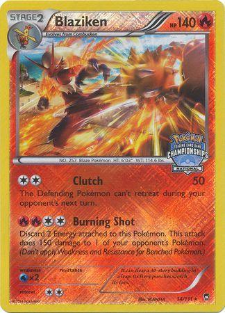 Blaziken (14/111) (National Championship Promo) [XY: Furious Fists] (Online Only)