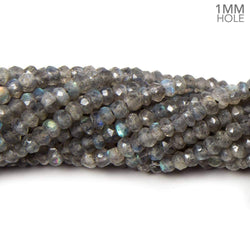 1mm hole Labradorite Faceted Rondelles 3.5-4mm dia. 13.5 inch 127 beads