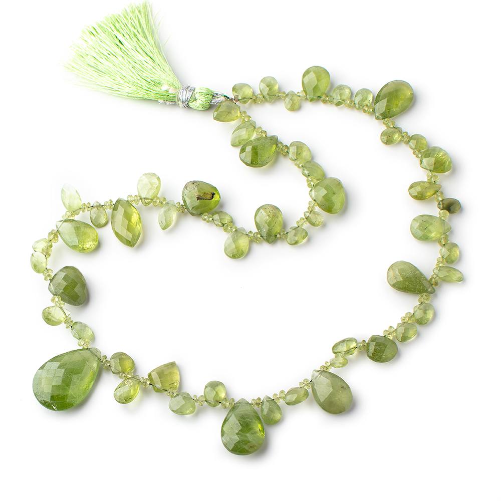 2-22x15mm Peridot Multiple Shape Beads 16 inch 160 pieces (ONLINE ORDER ONLY)