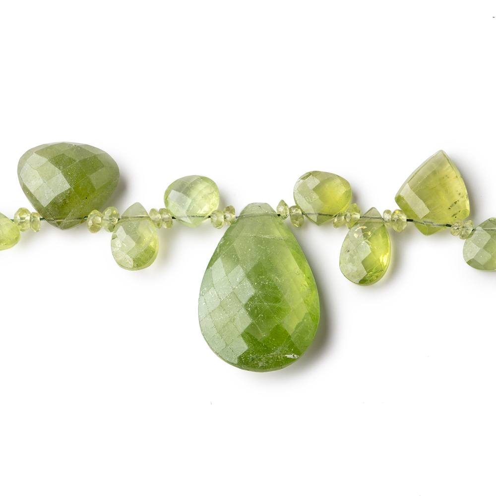 2-22x15mm Peridot Multiple Shape Beads 16 inch 160 pieces (ONLINE ORDER ONLY)