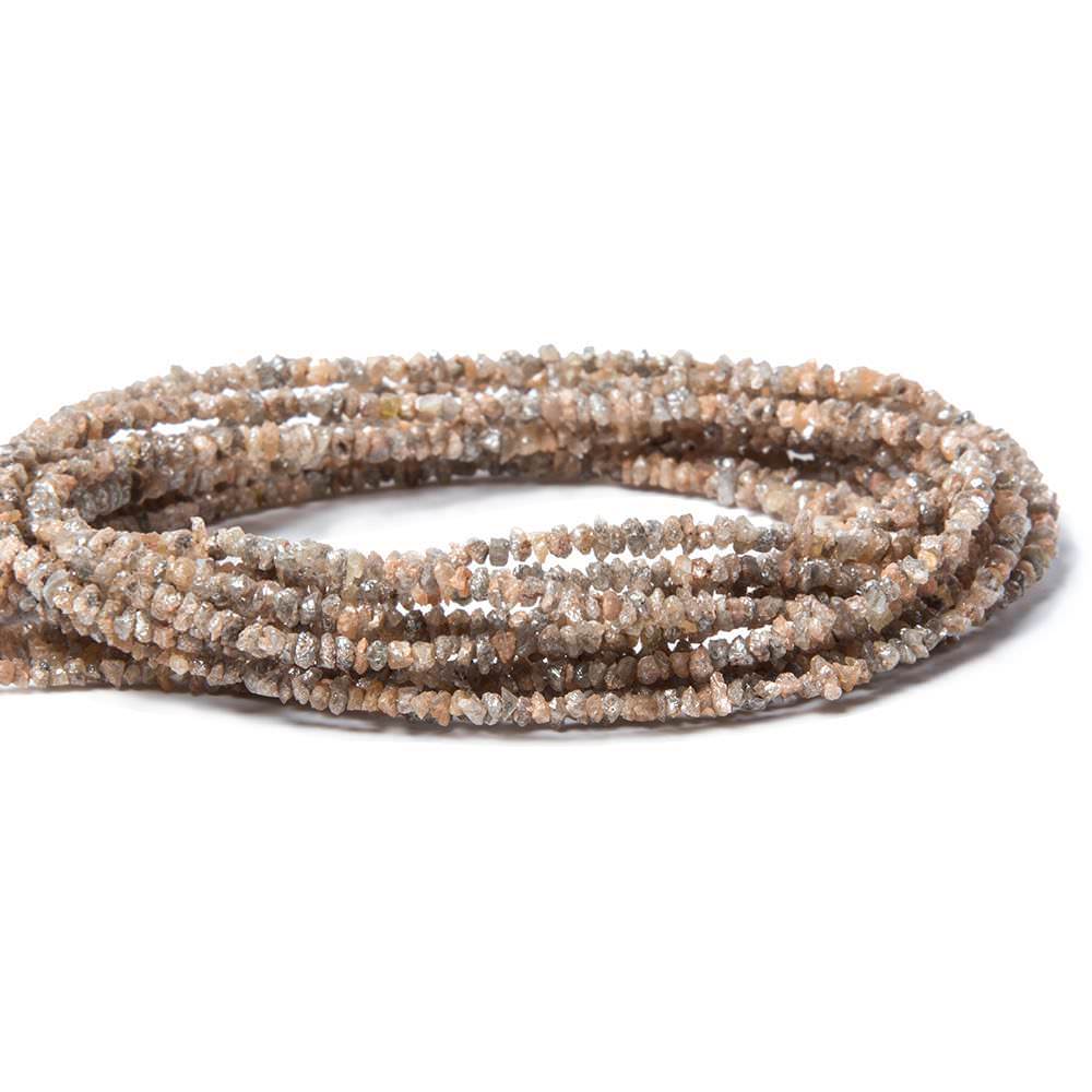 2-3mm Cocoa and Rose Diamond Beads Unfaceted Nugget (ONLINE ORDER ONLY)