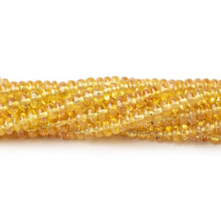 2-4mm Yellow Sapphire Plain Rondelle Beads 18 inch 290 pieces