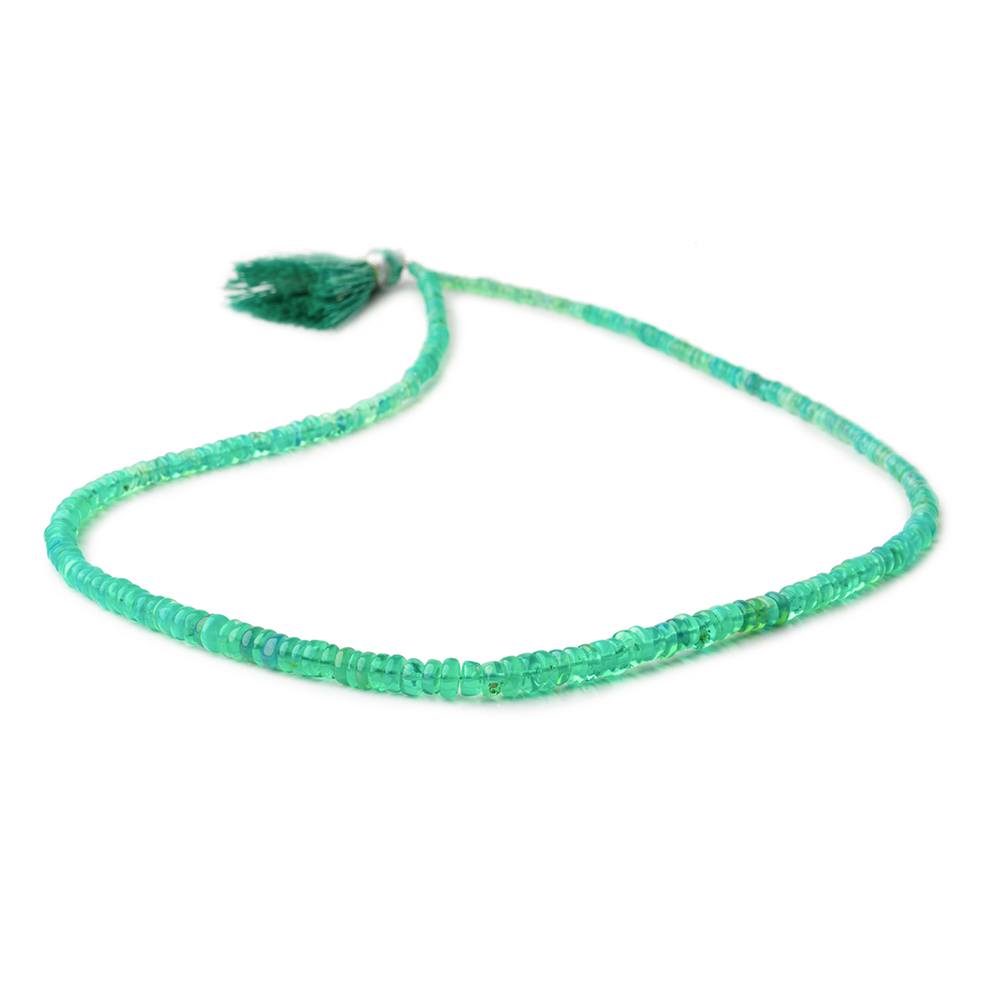 2-5mm Kelly Green Ethiopian Opal Plain Rondelle Beads 18 inch 300 pieces (ONLINE ORDER ONLY)