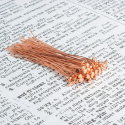 2 inch length Copper Headpin with flat circular head, 28 Gauge 22 pcs per bag (ONLINE ORDER ONLY)