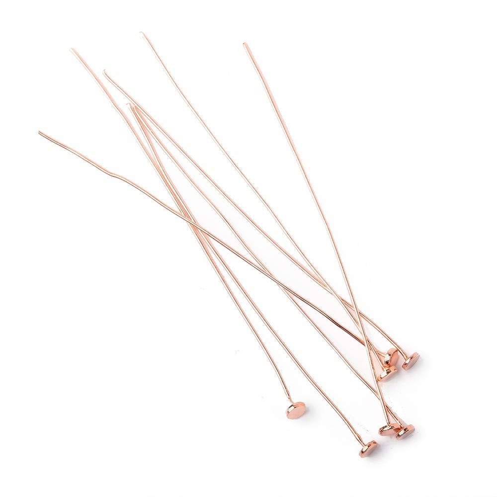 2 inch length Copper Headpin with flat circular head, 28 Gauge 22 pcs per bag (ONLINE ORDER ONLY)