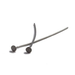 2" length Disc Headpin Black Gold plated .925 Silver, 22 Gauge Wire, 10 pieces per Bag