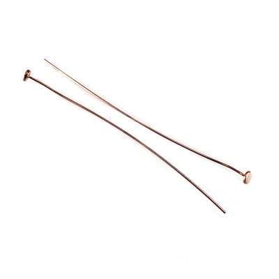 2" length Rose Gold Disc Headpin  26 Gauge Wire 10 pieces per Bag (ONLINE ORDER ONLY)