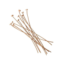2" length Rose Gold Disc Headpin  26 Gauge Wire 10 pieces per Bag (ONLINE ORDER ONLY)