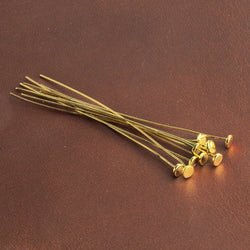 2" length Vermeil Disc Headpin, 26 Gauge Wire, 10 pieces per Bag (ONLINE ORDER ONLY)