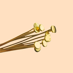 2" length Vermeil Disc Headpin, 26 Gauge Wire, 10 pieces per Bag (ONLINE ORDER ONLY)