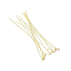 2" length Vermeil Disc Headpin, 26 Gauge Wire, 10 pieces per Bag (ONLINE ORDER ONLY)