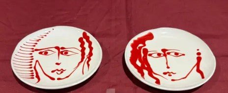 2 NICOLA FASANO FACE FRUIT PLATES (Online Order Only)