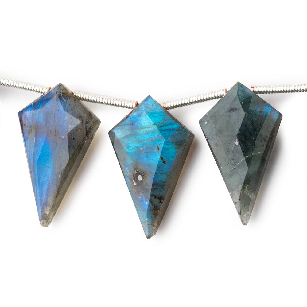 20-22mm Labradorite Faceted Shield Beads 7 inch 11 pieces (ONLINE ORDER ONLY)